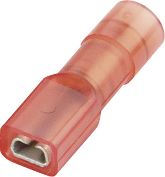Konektor żeński, pełna izolacja PA, tuleja, 2.8×0.8 mm, 0.5-1,0 mm2, czerwony