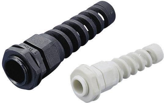 TRU COMPONENTS 1593281 Dławnica kablowa z osłoną spiralną M20 poliamid czarny (ral 9005) 1 szt. - obrazek 1