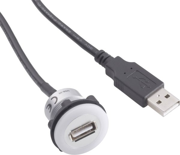 TRU COMPONENTS USB-05 Gniazdo USB 2.0 do zabudowy złącze żeńskie do wbudowania Złącze żeńskie USB typu A podświetlone, n