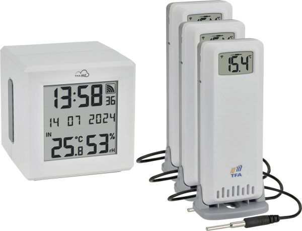 TFA Dostmann TFA.me Starter Set WLAN Gateway ID-01 mit 3 Sendern ID-A3 Radiowy termometr cyfrowy biały 35.8104.02