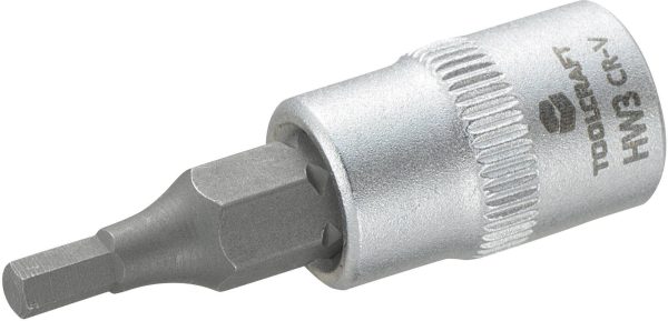 TOOLCRAFT 816068 wewnętrzny sześciokąt Nasadka trzpieniowa 3 mm 1/4″ (6,3 mm)