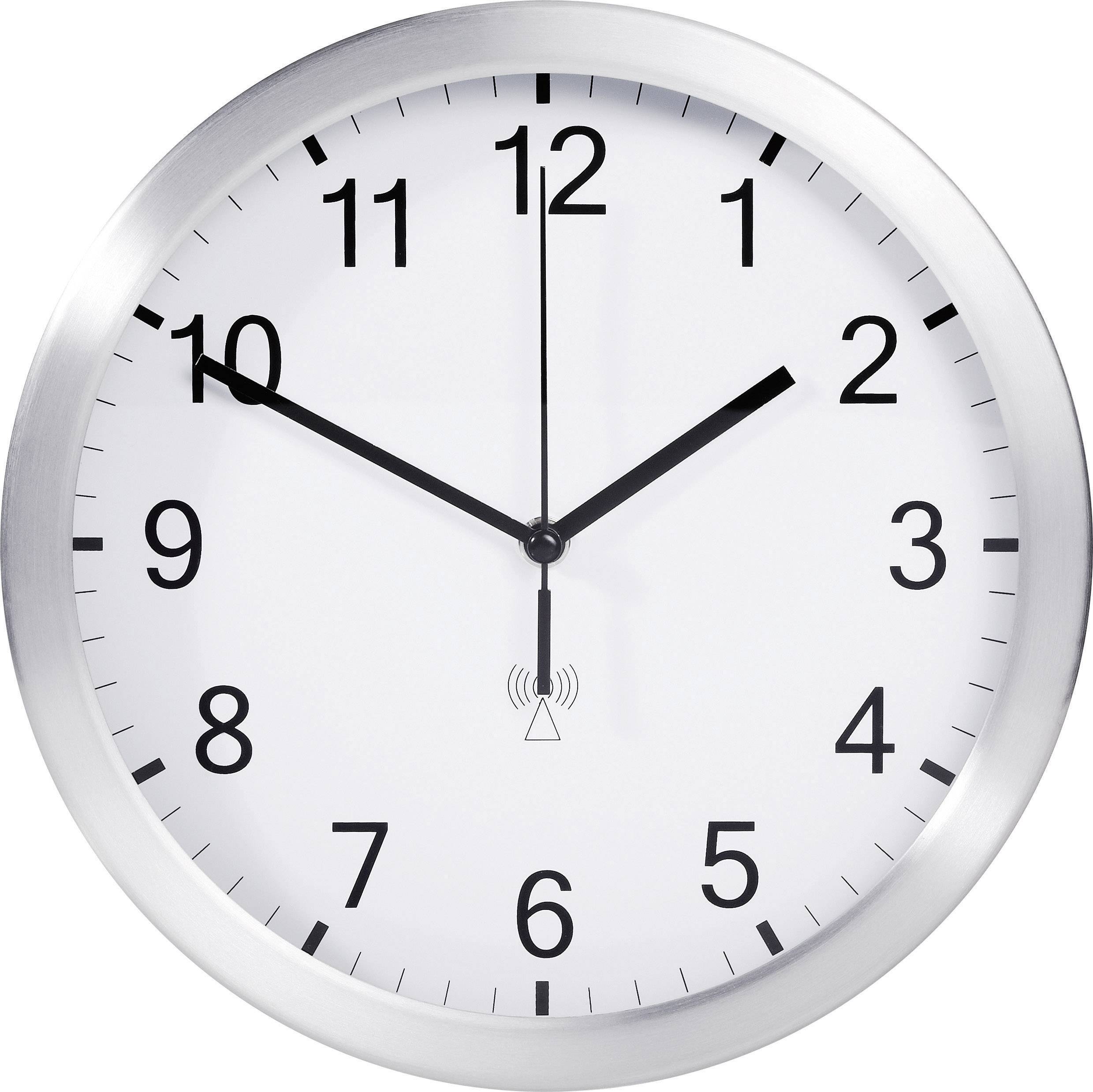 TFA Dostmann 98.1091.02 Sterowany radiowo Zegar ścienny 25 cm x 40 mm aluminiowy (matowy) - obrazek 1