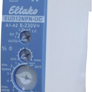 Ściemniacz uniwersalny Eltako EUD12NPN, montaż na szynie DIN, 100 W/400 W, niebiesko-szar Ściemniacz uniwersalny Eltako EUD12NPN, montaż na szynie DIN, 100 W/400 W, niebiesko-szar