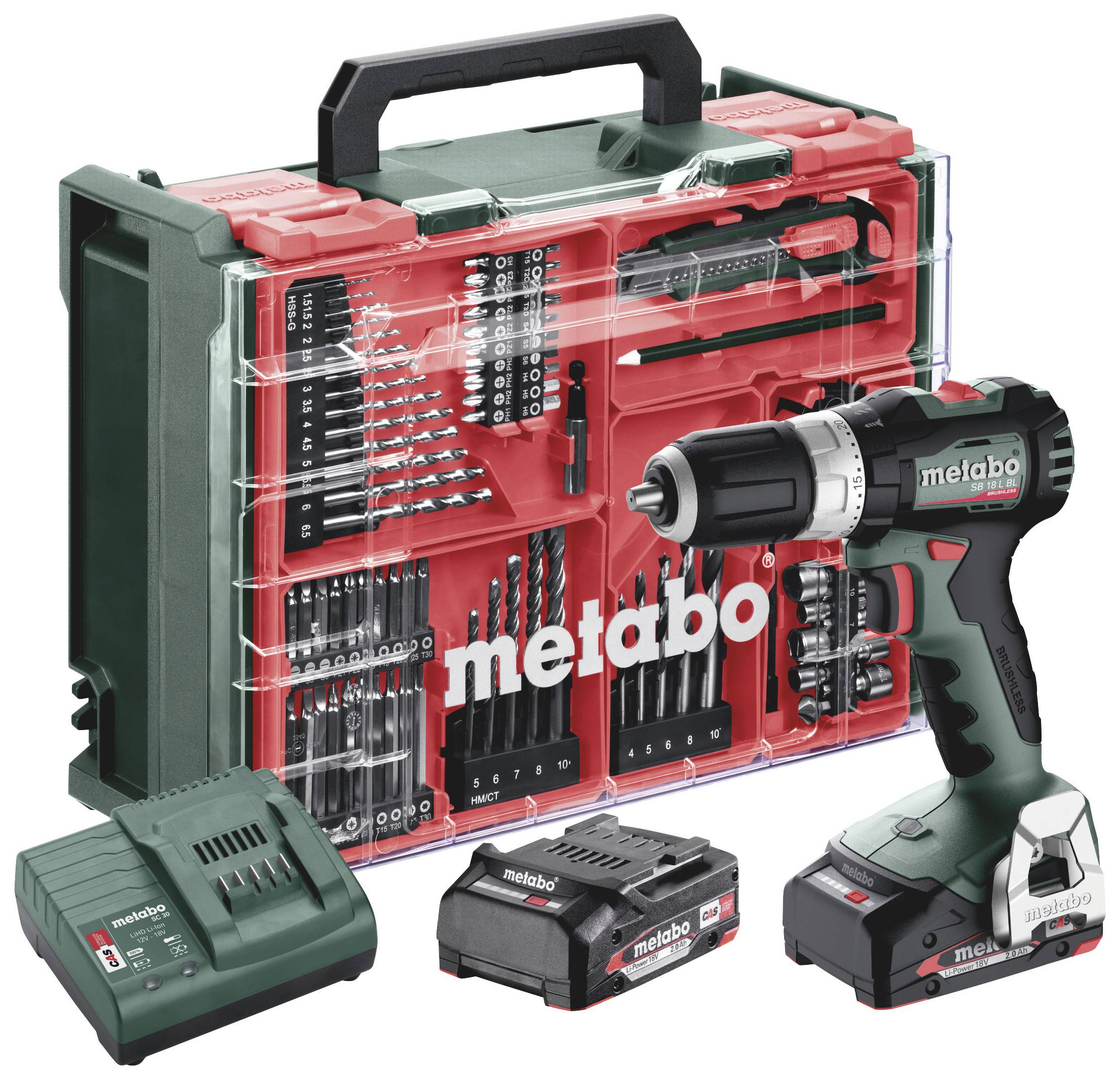 Metabo SB 18 L BL Set 613157710 Wkrętarka udarowa akumulatorowa 65 Nm 18 V Ilość dołączonych baterii 2 2 Ah LiHD bezszcz - obrazek 1