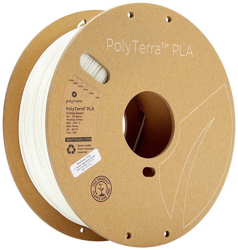Filament do drukarek 3D PLA Polymaker 70822, Średnica filamentu: 1.75 mm, 1000 g, biały (matowy) - obrazek 1
