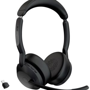 Jabra Evolve 2 55 MS Stereo Słuchawki nauszne Bluetooth stereo czarny Wyciszanie hałasów, redukcja szumów mikrofonu Komp Jabra Evolve 2 55 MS Stereo Słuchawki nauszne Bluetooth stereo czarny Wyciszanie hałasów, redukcja szumów mikrofonu Komp