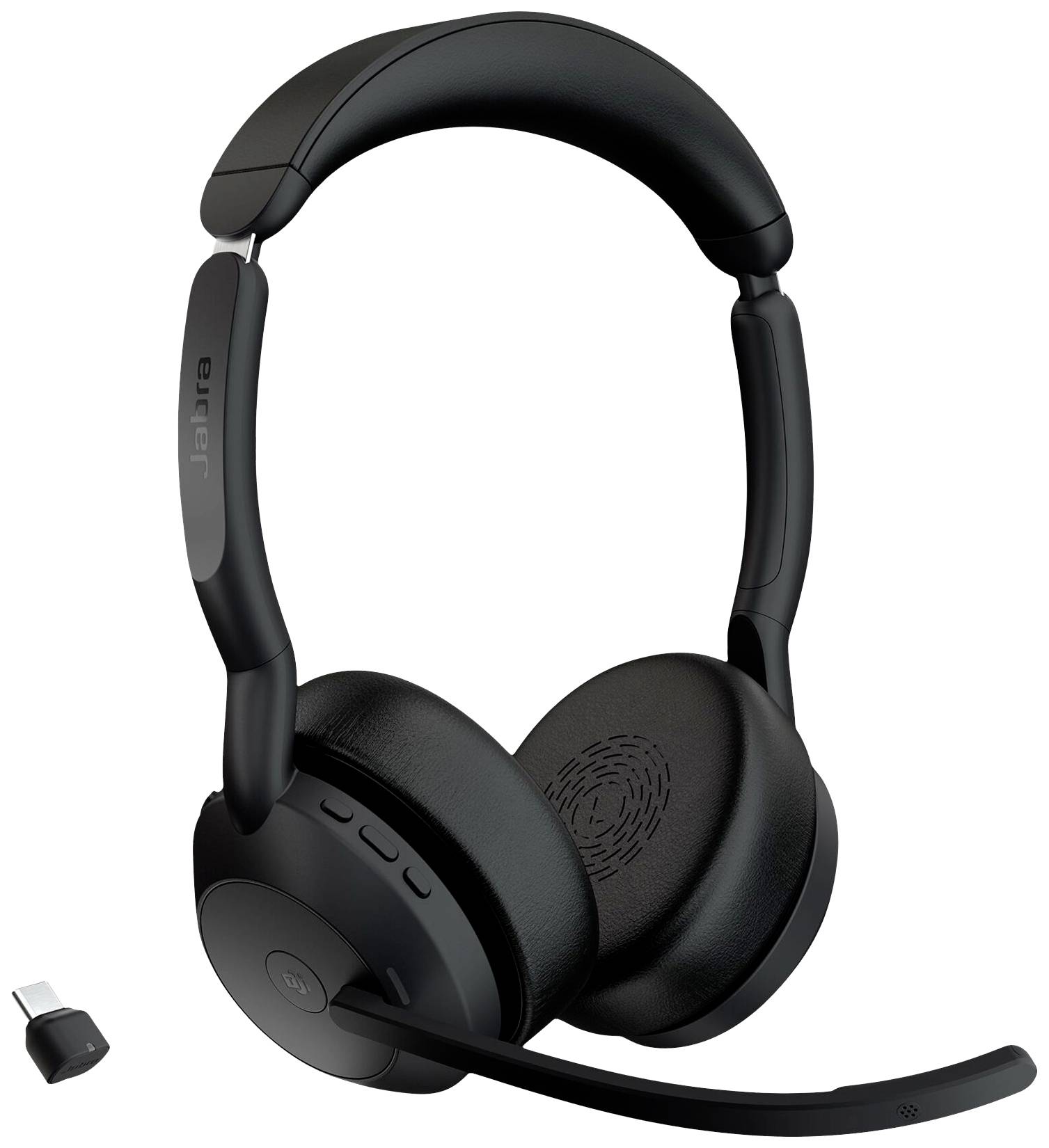 Jabra Evolve 2 55 MS Stereo Słuchawki nauszne Bluetooth stereo czarny Wyciszanie hałasów, redukcja szumów mikrofonu Komp - obrazek 1