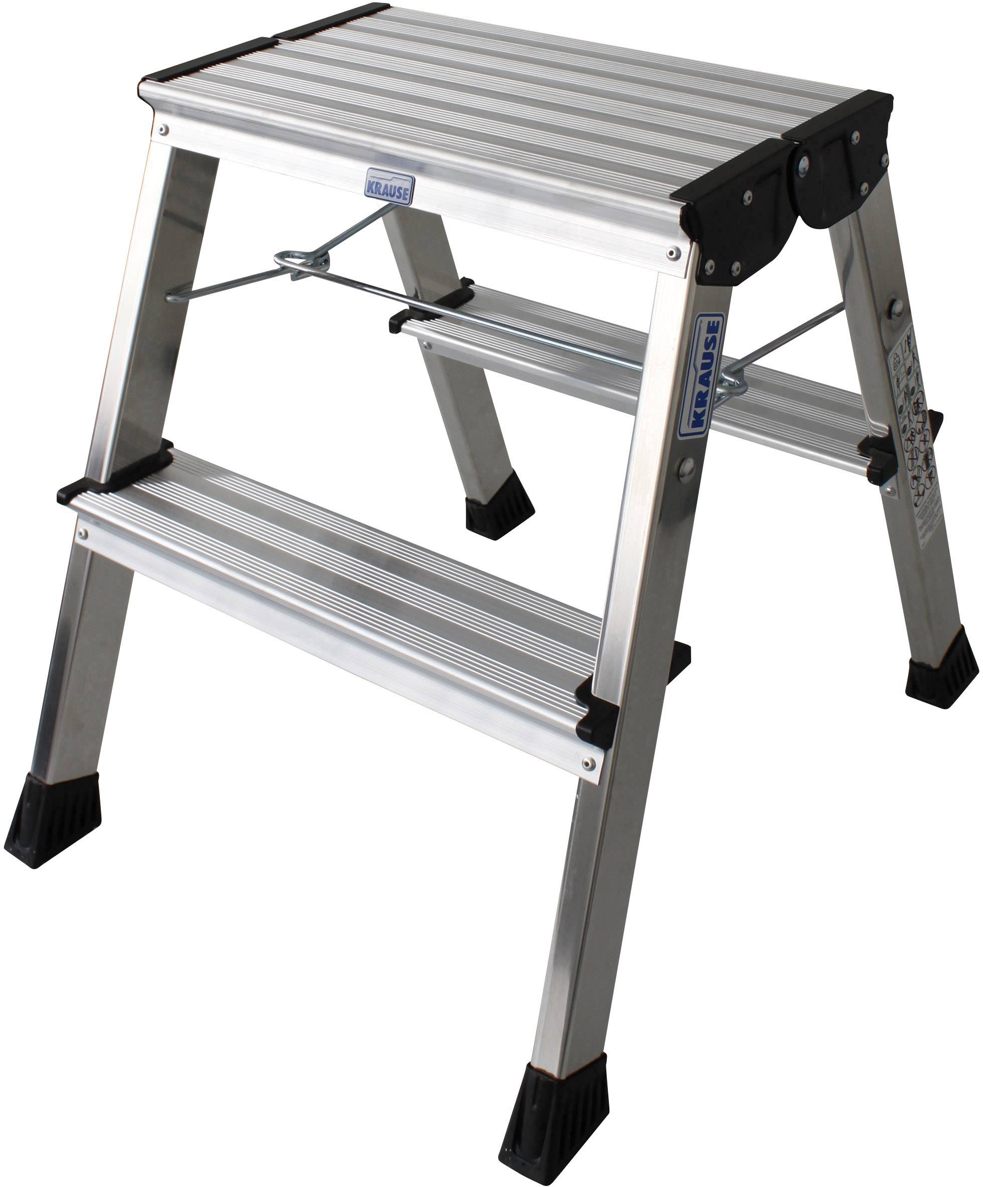 Drabina aluminiowa z kółkami Krause 130037, 2 x 2 stopnie, składana, max. 2,44 m - obrazek 1