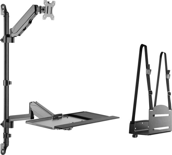 Digitus Uchwyt ścienny do monitora DA-90372 1 Wyświetlacz 43,2 cm (17″) – 81,3 cm (32″) czarny z regulowaną wysokością,