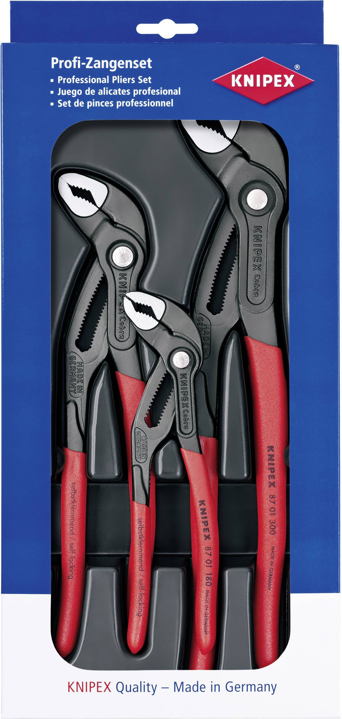 Zestaw szczypiec do pomp wodnych Knipex Cobra 00 20 09 V02, do warsztatu, 3 szt. - obrazek 1