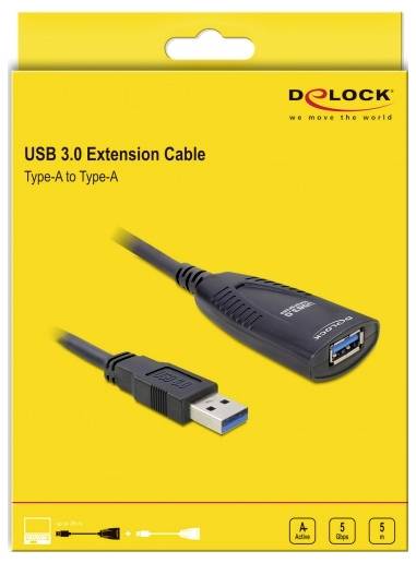 Delock Kabel USB USB 3.0 Złącze męskie USB-A, Złącze żeńskie USB-A, DC jack 3.5 mm 5.00 m wielobarwny 83089 - obrazek 1