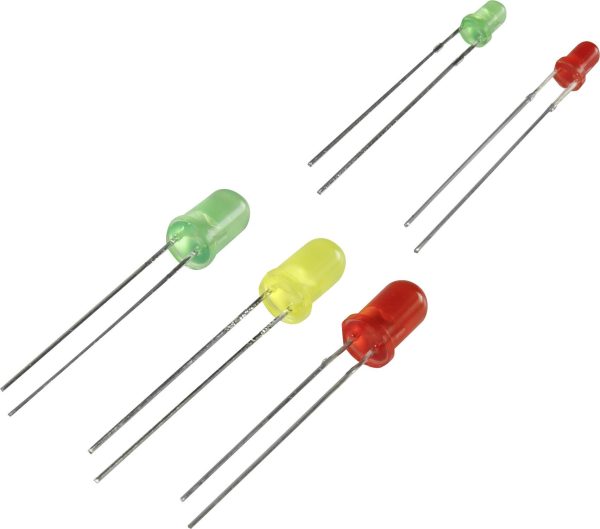 Asortyment diod LED zielony , , czerwony, , żółty, okrągłe 3 mm,, 5 mm
