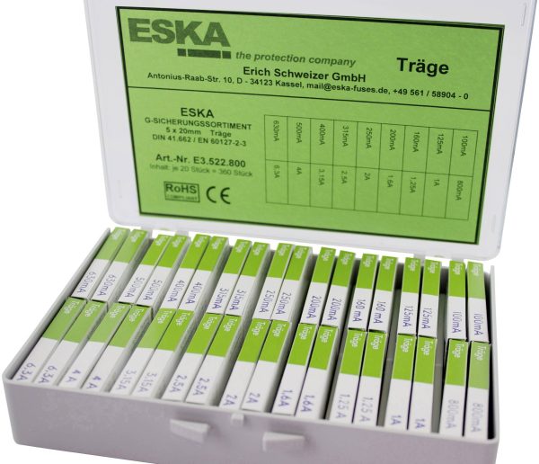 ESKA E3522800 Zestaw bezpieczników (Ø x D) 5 mm x 20 mm wolny -T- Zawartość 360 części