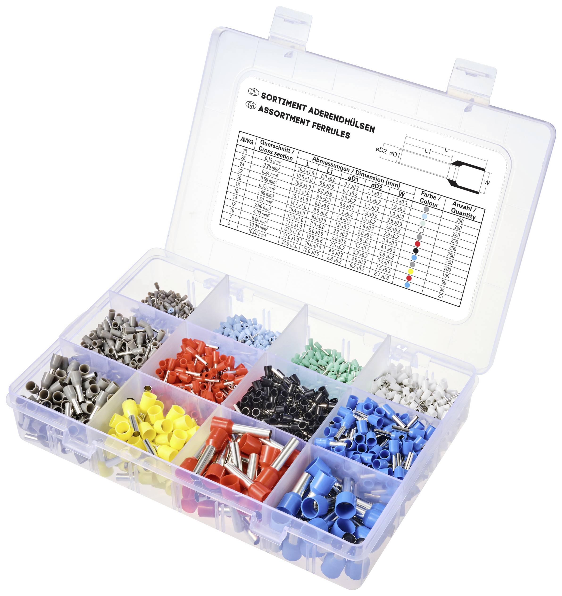 TRU COMPONENTS TC-11991828 Zestaw końcówek rurkowych, z częściową izolacją , 0.14 mm², 2110 szt. - obrazek 1