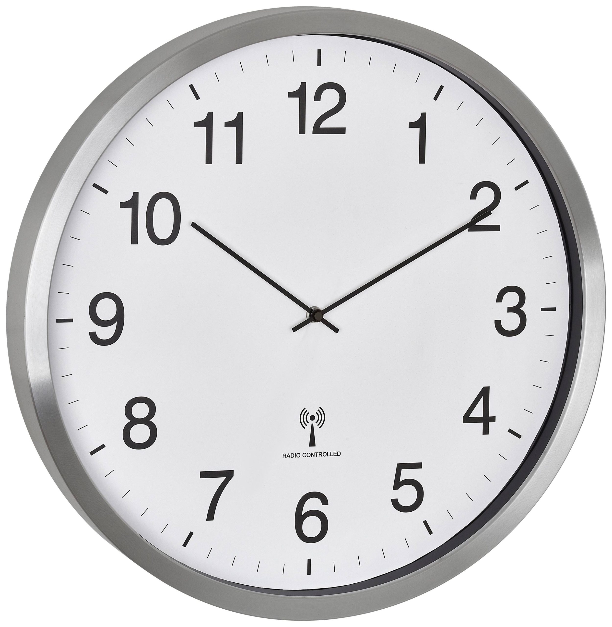 TFA Dostmann 60.3548.02 Sterowany radiowo Zegar ścienny 50.8 cm x 65 mm biały, srebrny duży wyświetlacz - obrazek 1