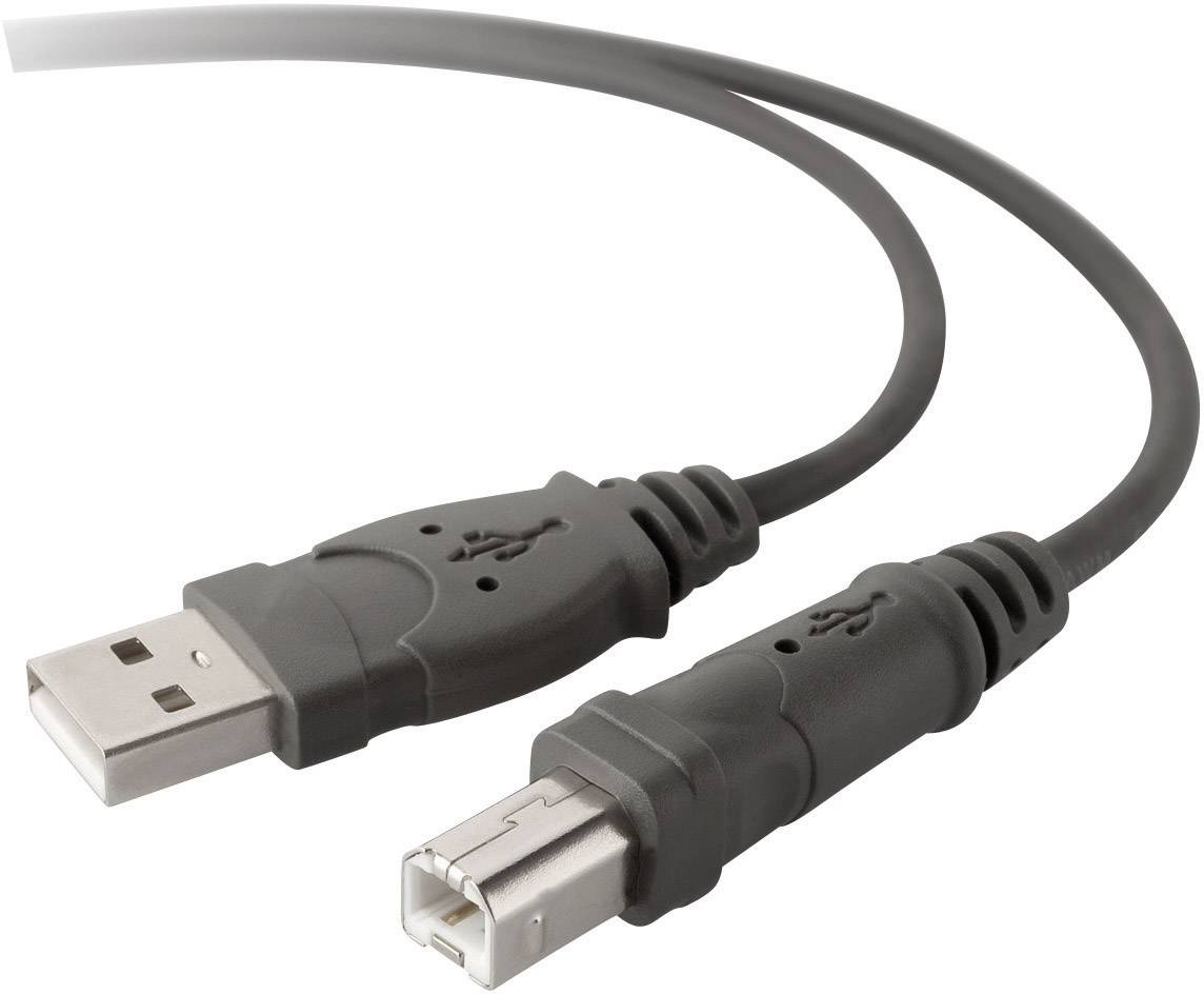 Belkin Kabel USB USB 2.0 Złącze męskie USB-A, Złącze męskie USB-B 3.00 m szary F3U133b10 - obrazek 1