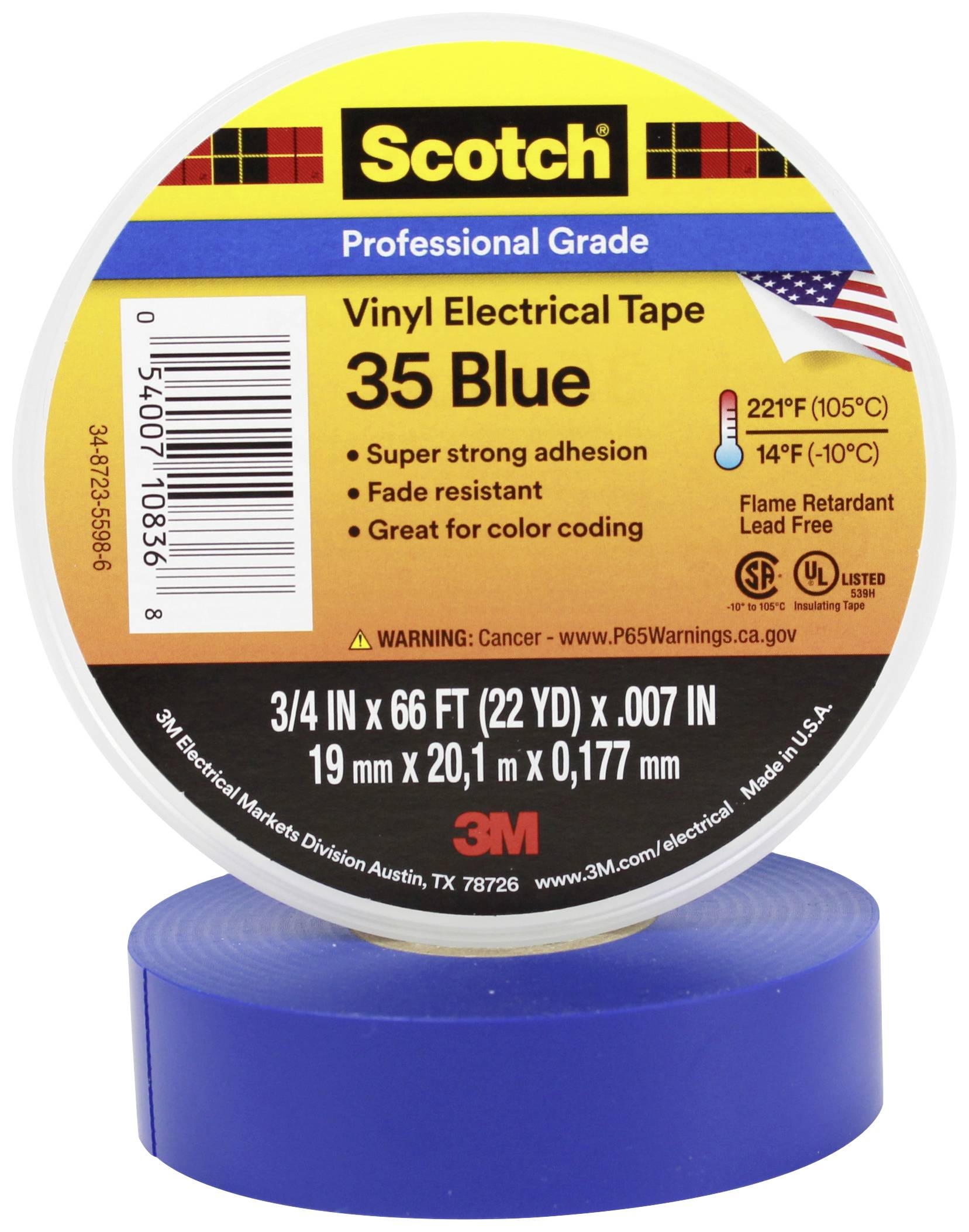 Taśma izolacyjna Scotch Scotch® 35 SCOTCH35-19X20BL Scotch™ 35 (D x S) 20 m x 19 mm 20 m 1 szt. - obrazek 1