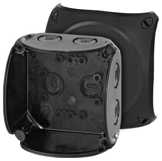 Skrzynka przyłączeniowa Hensel KF 0200 B, IP66, IP67, IP69, (D x S x W) 62 x 93 x 93 mm, czarny, 1 szt. - obrazek 1