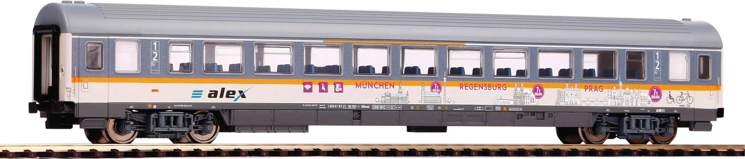 Wagon osobowy Piko H0 58676 Wagon pasażerski H0 Alex 1. / 2. klasa - obrazek 1
