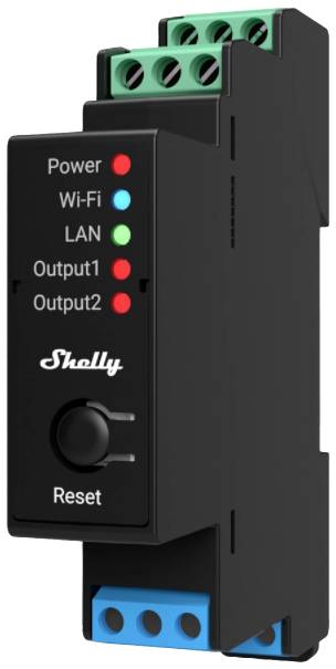 Shelly Shelly Pro 2PM Shelly Przekaźnik na szynę DIN Bluetooth, Wi-Fi