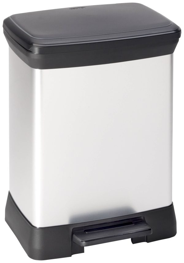 Curver DECO Bin 240642 Kosz na śmieci 30 l (S x W x G) 390 x 510 x 290 mm srebrny, czarny 1 szt.