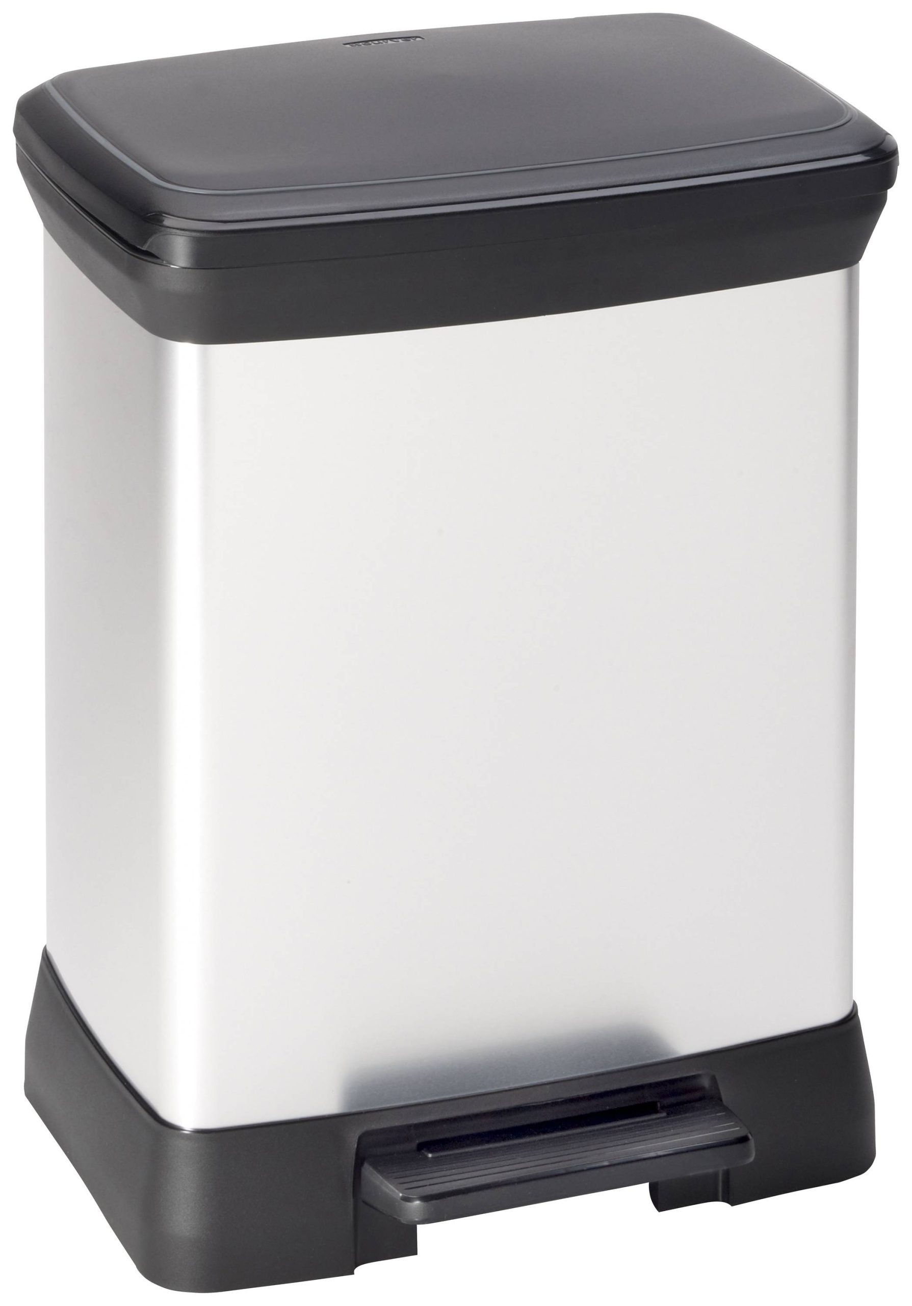 Curver DECO Bin 240642 Kosz na śmieci 30 l (S x W x G) 390 x 510 x 290 mm srebrny, czarny 1 szt. - obrazek 1