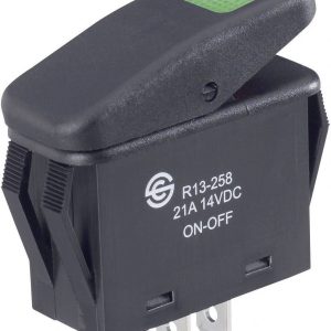 TRU COMPONENTS 1587862 Przełącznik kołyskowy TC-R13-258B B/G 14 V/DC 21 A 1 x wył/wł IP66 zatrzask 1 szt. TRU COMPONENTS 1587862 Przełącznik kołyskowy TC-R13-258B B/G 14 V/DC 21 A 1 x wył/wł IP66 zatrzask 1 szt.