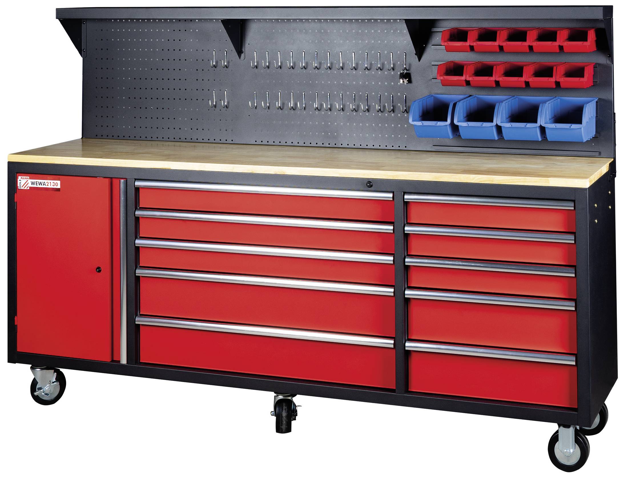 Holzmann Maschinen WEWA2130 Stół roboczy Kolor producenta: czerwony, antracytowy - obrazek 1