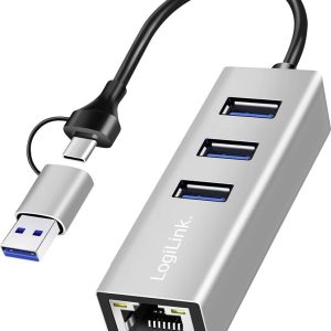 Adapter sieciowy/hub LogiLink UA0440 5 GBit/s USB-C® (USB 3.2 Gen 1) Adapter sieciowy/hub LogiLink UA0440 5 GBit/s USB-C® (USB 3.2 Gen 1)