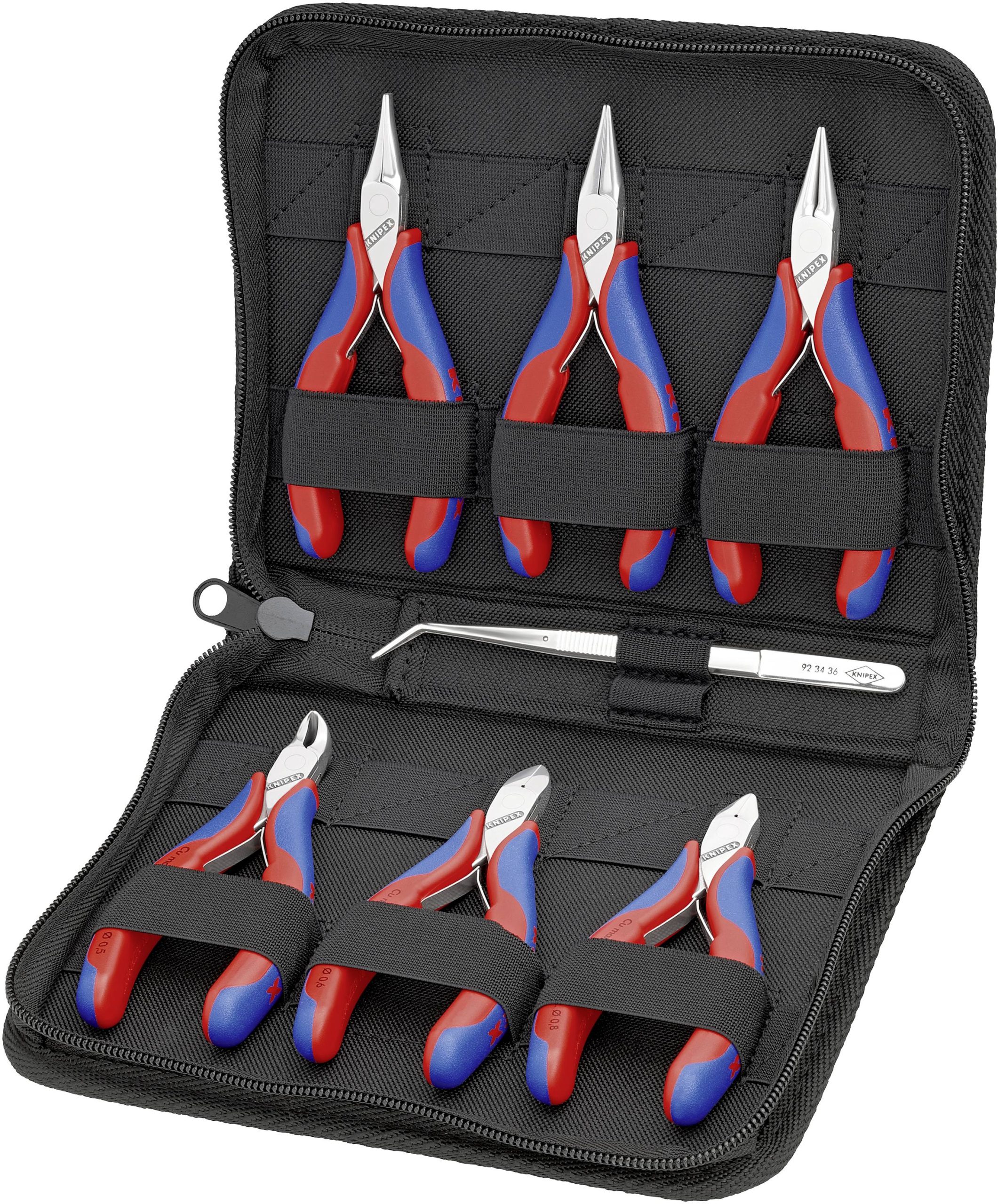 Zestaw szczypiec Knipex 00 20 16, dla elektroników i mechaników, 7 szt. - obrazek 1