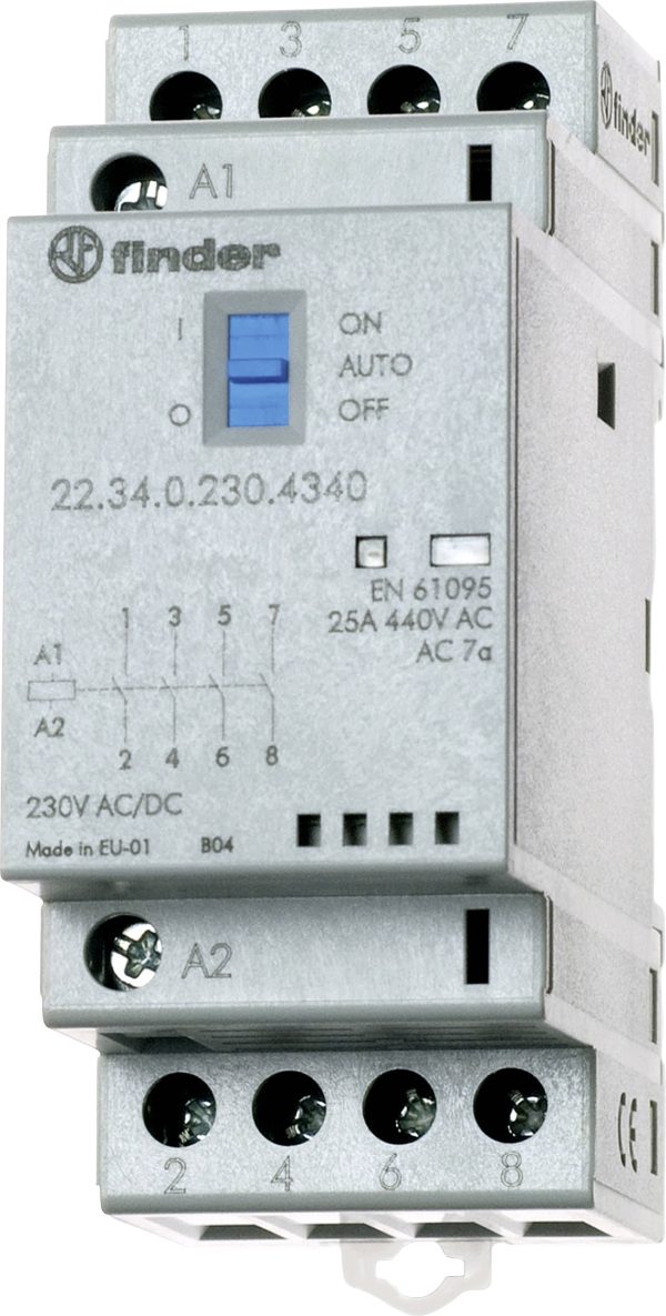 Finder 22.34.0.230.4740 Stycznik instalacyjny 1 NC, 3 NO 250 V/AC, 440 V/AC Pasuje do przekaźników marki: Finder sztuka