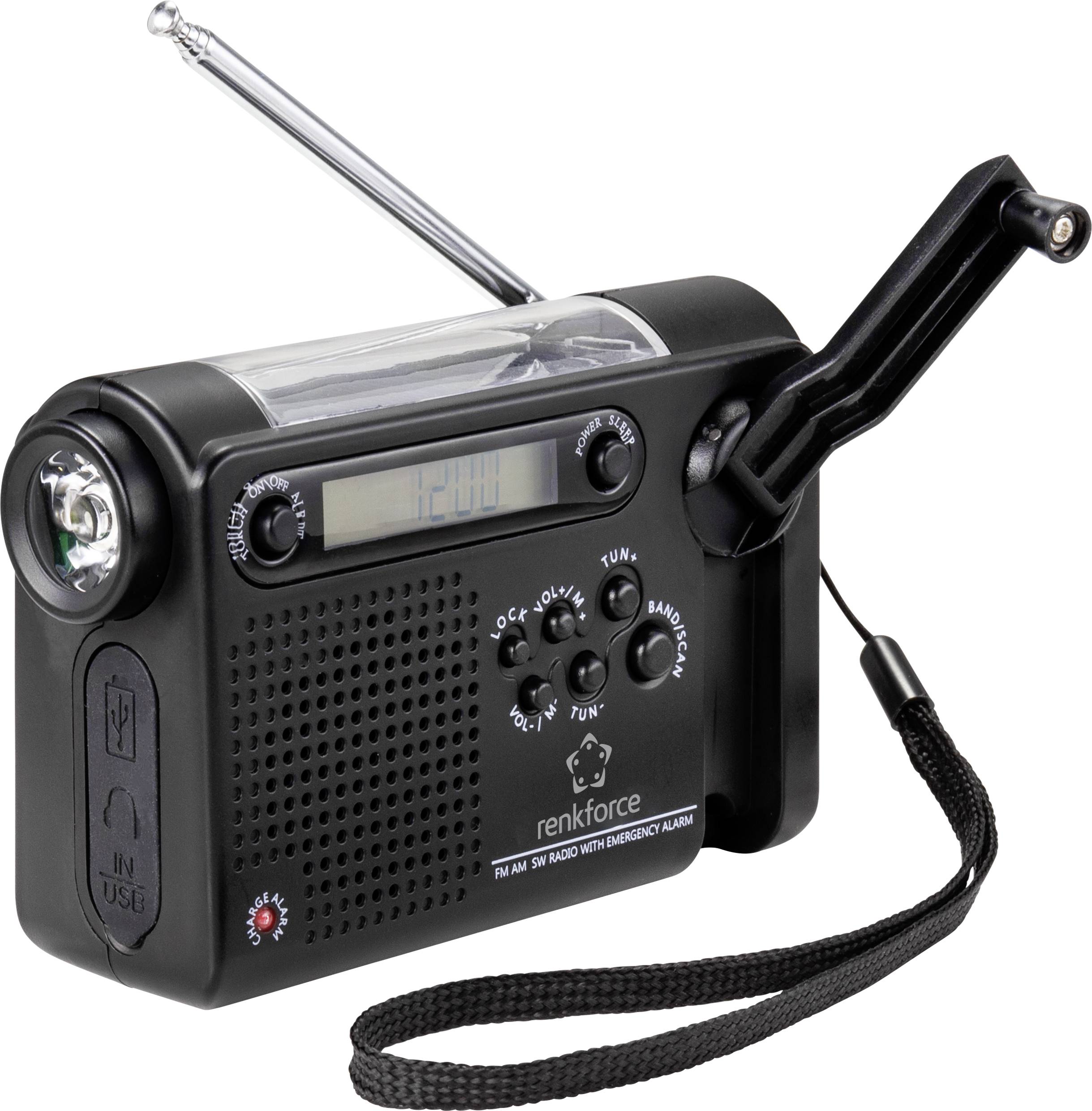 Radio przenośne Renkforce RF-CR-200 fale metrowe (VHF), fale średnie (MF), fale krótkie (HF) - obrazek 1