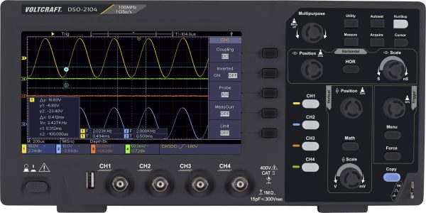 Oscyloskop cyfrowy VOLTCRAFT DSO-2104 100 MHz 1 GSa/s