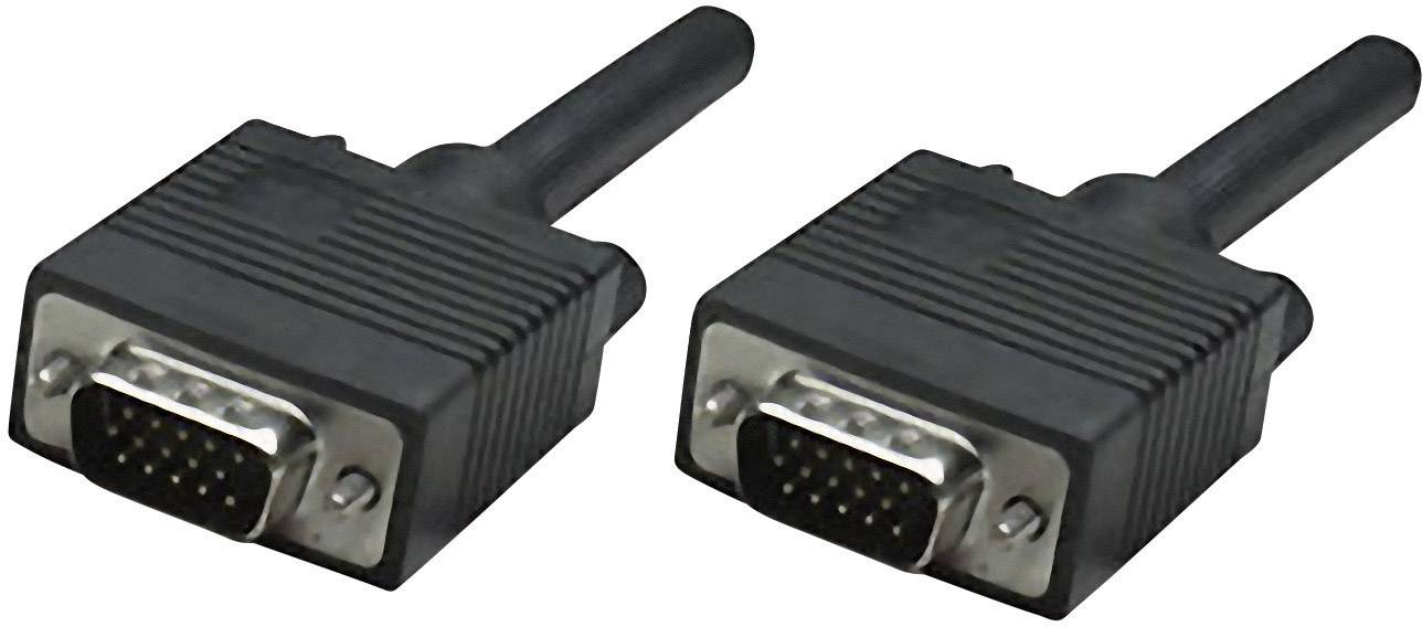 Manhattan VGA kabel Wtyczka VGA 15pin 1.80 m czarny 311731 ze złączem śrubowym VGA-Kabel - obrazek 1