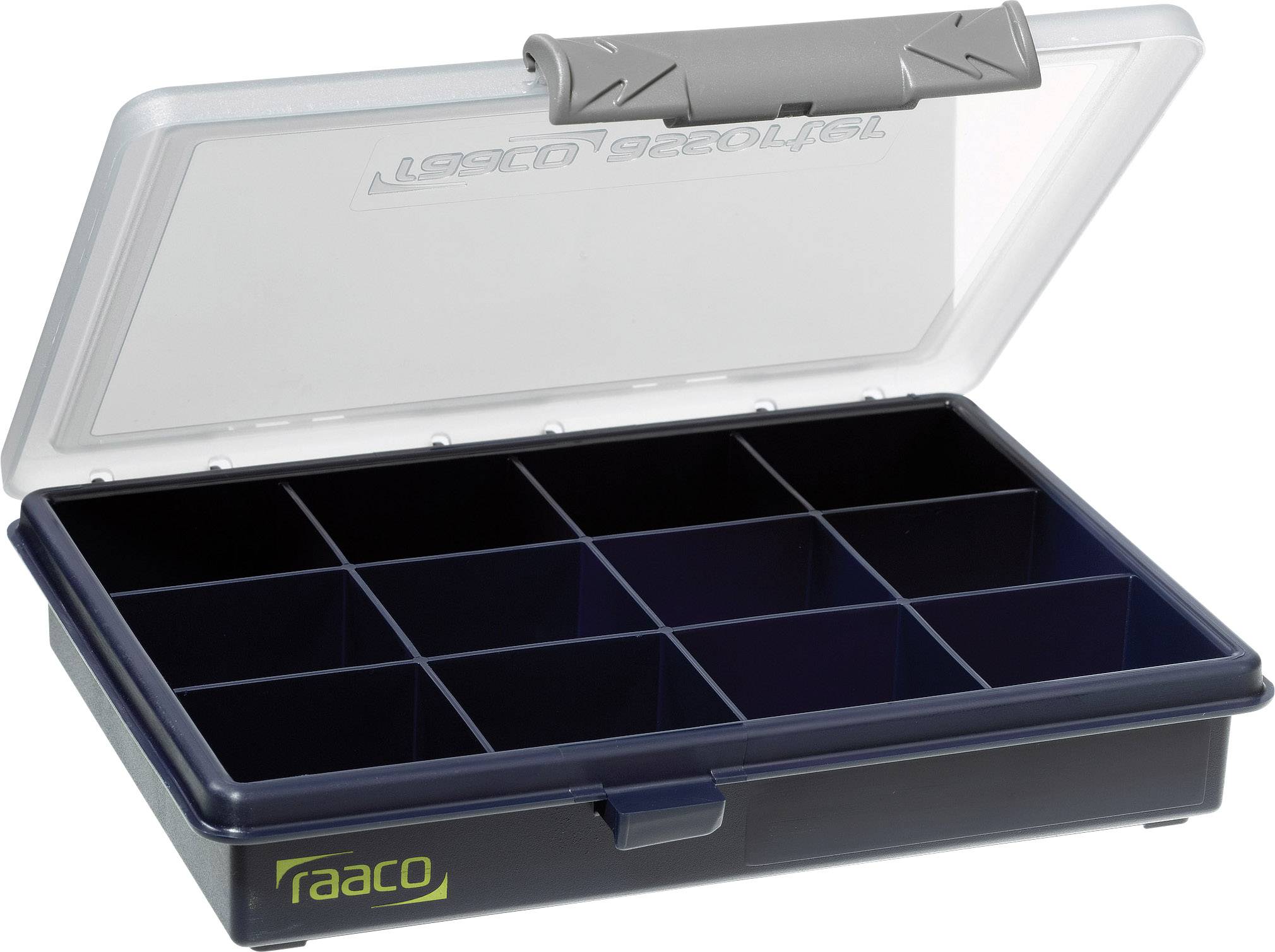 raaco Assorter 6-12 Skrzynka (D x S x W) 175 x 143 x 32 mm Ilość przegród: 12 stały podział Opis 1 szt. - obrazek 1