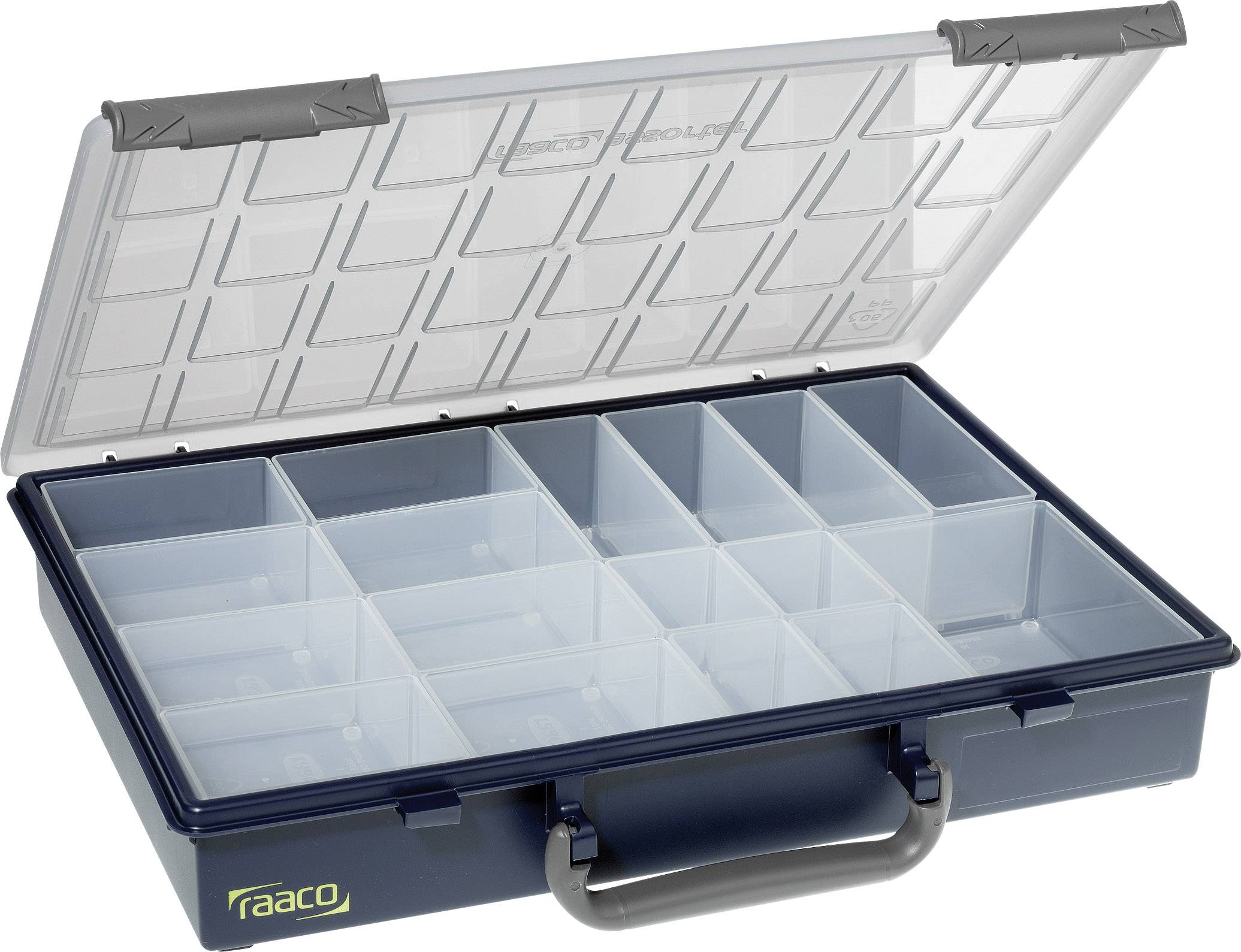 raaco Assorter 55 4x8-17 Skrzynka (D x S x W) 338 x 261 x 57 mm Ilość przegród: 17 stały podział Opis 1 szt. - obrazek 1