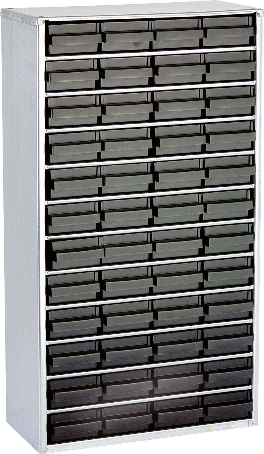 ESD raaco 1248-01 Magazyn ze stali (D x S x W) 306 x 150 x 552 mm Ilość przegród: 48 z przewodem uziemiającym Opis 1 szt - obrazek 1