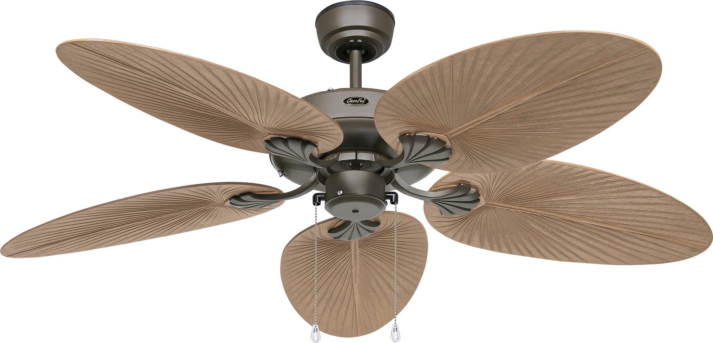 CasaFan CLASSIC OUTDOOR 132 BZ-PR Flügel Kunststoff Palme/Rattan braun Wentylator sufitowy 61 W (Ø x W) 132 cm x 375 mm - obrazek 1