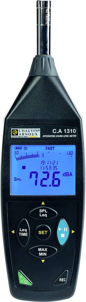 Chauvin Arnoux Decybelomierz Rejestrator danych C.A 1310 30 – 130 dB 20 Hz – 8 kHz Micro USB, złącze żeńskie jack 2.5 mm