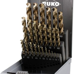 RUKO 228215RO HSSE-Co 5 Zestaw wierteł krętych do metalu 25 szt. 1 mm, 1.5 mm, 2 mm, 2.5 mm, 3 mm, 3.5 mm, 4 mm, 4.5 mm, RUKO 228215RO HSSE-Co 5 Zestaw wierteł krętych do metalu 25 szt. 1 mm, 1.5 mm, 2 mm, 2.5 mm, 3 mm, 3.5 mm, 4 mm, 4.5 mm,