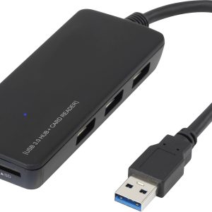 Renkforce RF-4027443 USB-Hub 3 Porty USB-A, SD, microSD USB 3.0 5 GBit/s wbudowany czytnik kart pamięci SD czarny Renkforce RF-4027443 USB-Hub 3 Porty USB-A, SD, microSD USB 3.0 5 GBit/s wbudowany czytnik kart pamięci SD czarny