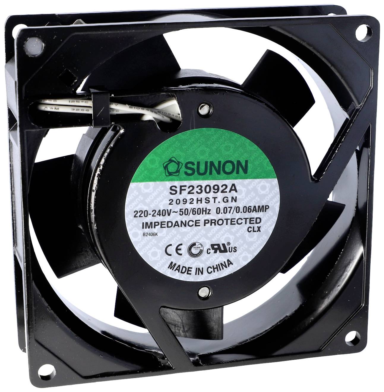 Sunon SF23092A-2092HSL.GN Wentylator osiowy 230 V/AC 49.25 m³/h (D x S x W) 25 x 92 x 92 mm - obrazek 1