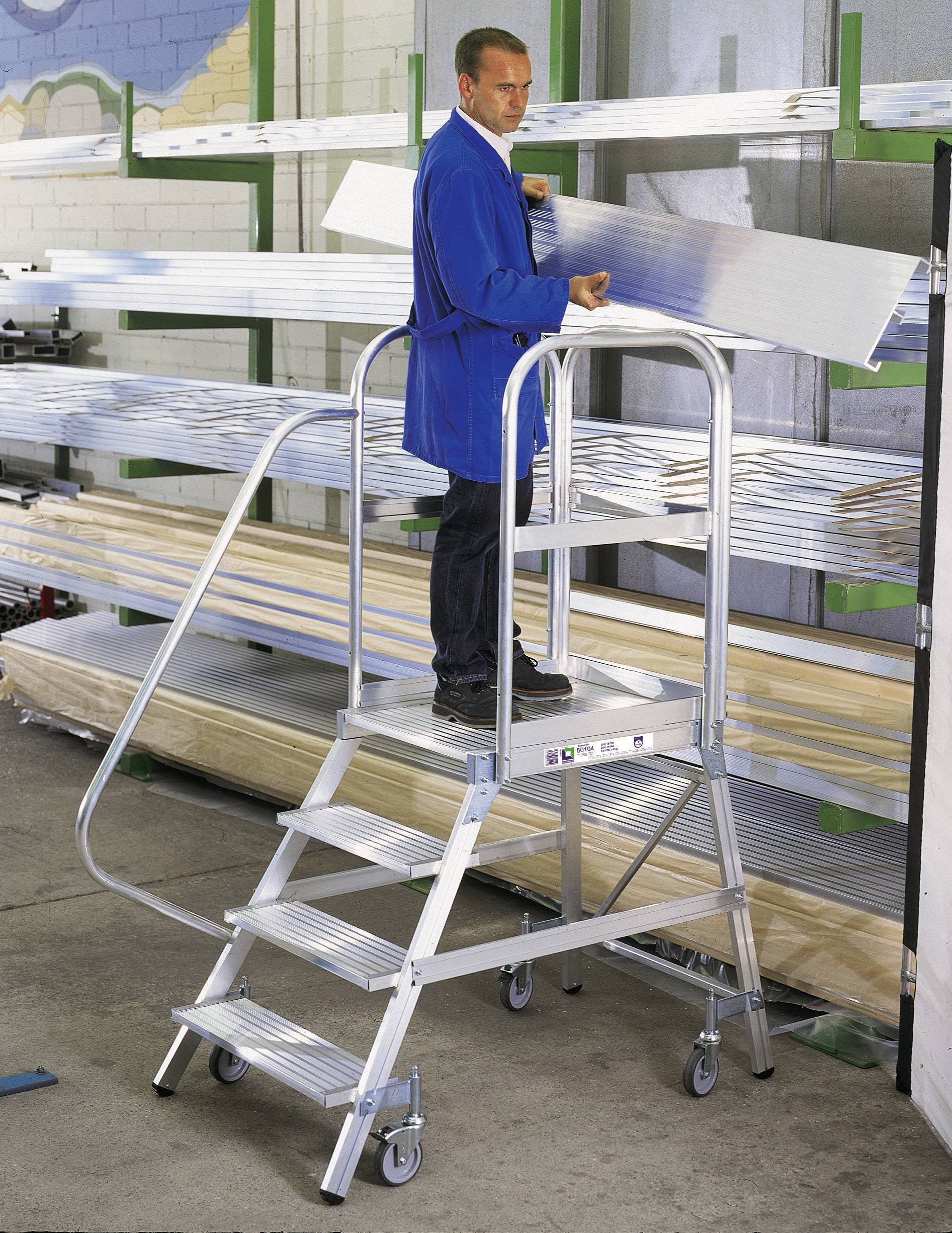 Drabina platformowa MUNK Günzburger Steigtechnik 50105, Maksymalna wysokość robocza: 3.2 m - obrazek 1