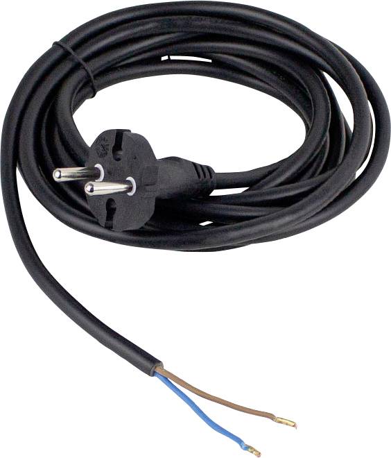 Kabel zasilający AS Schwabe 70522, H05VV- F 2 x 1 mm, 3 m