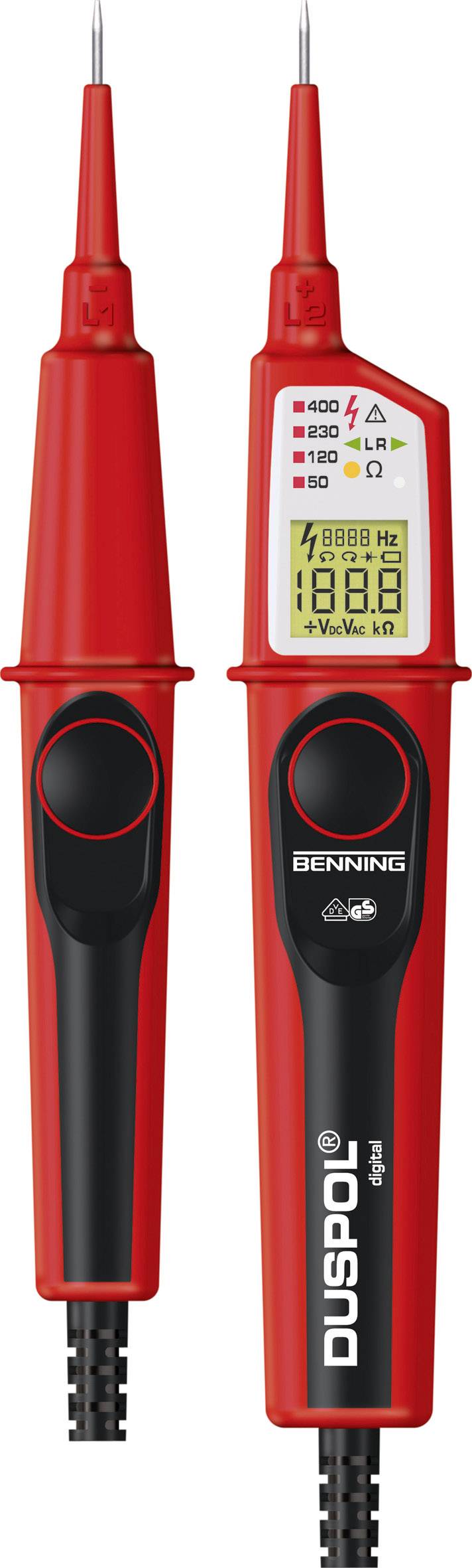 Dwubiegunowy tester napięcia Benning DUSPOL digital CAT III 1000 V, CAT IV 600 V Kalibracja (ISO) - obrazek 1