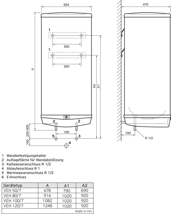 Vaillant VEH 50/7 pro VEH 50/7 pro Zasobnik ciepłej wody C (A – G)