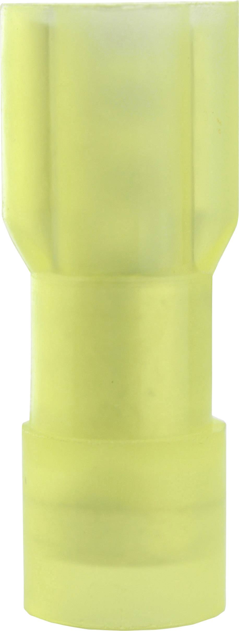 Konektor żeński, pena izolacja PA, tuleja, 6.3x0.8 mm, 4-6mm2, żółty - obrazek 1