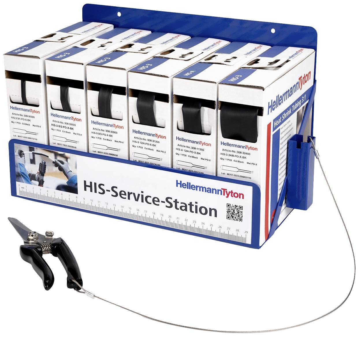 HellermannTyton 365-30105 Zestaw rurek termokurczliwych HIS-Service-Station-PO-X-BU, 3:1, 1 zest. - obrazek 1