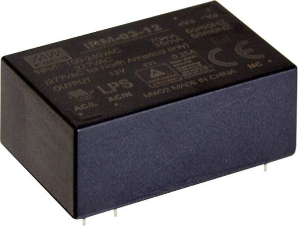 MEAN WELL IRM-03-12 Zasilacz AC/DC 12 V/DC 250 mA 3 W