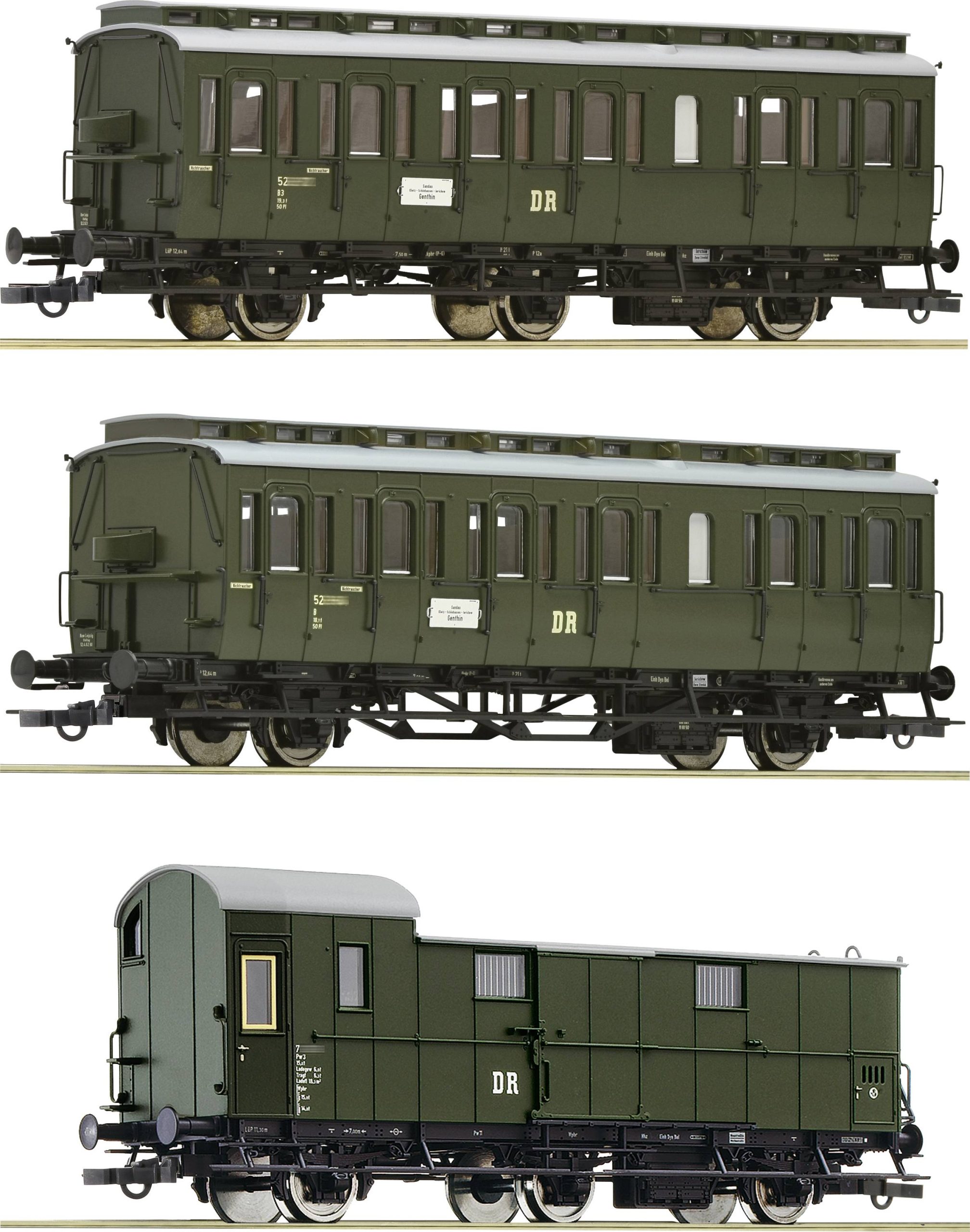 Wagon osobowy Roco 6200130 H0 Zestaw 3-częściowy 1: Pociąg linii bocznych DR - obrazek 1